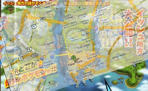 pokemon black and white map of isshu. Google Map of Manhattan