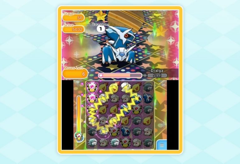 Dialga ready to battle in Pokémon Shuffle