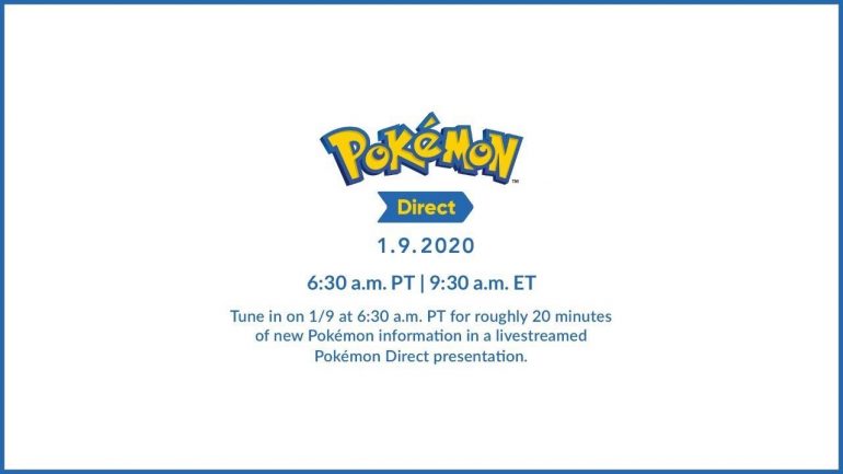 Pokémon Direct Coming Jan 9, 2020