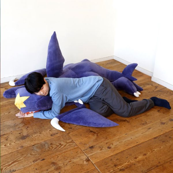 Giant Garchomp plushie capturing hearts of Pokémon fans
