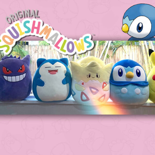 Piplup and winking Pikachu Squishmallows teased