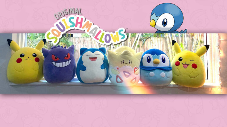 Piplup and winking Pikachu Squishmallows teased