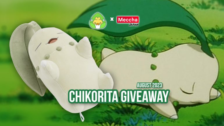 August Giveaway: Sleeping Chikorita plushie