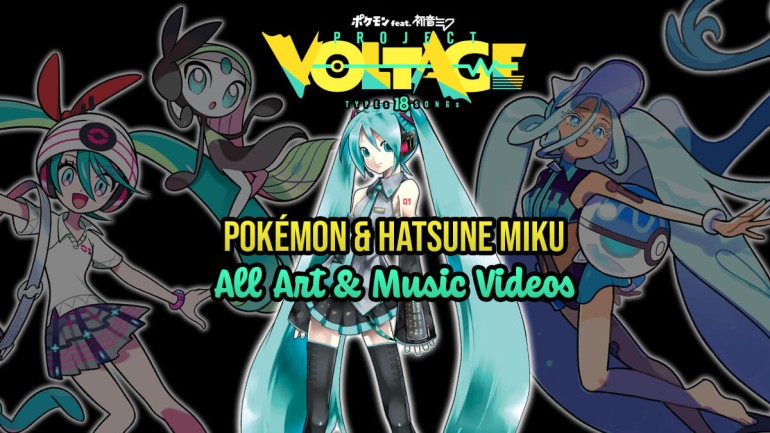 All Hatsune Miku Pokémon art and music videos from Project Voltage collab