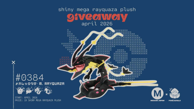 April Giveaway: Win a Shiny Mega Rayquaza plushie!