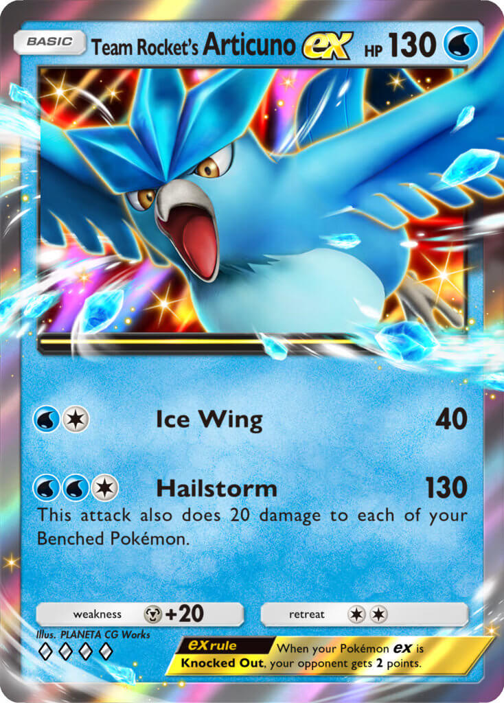 Team Rocket's Articuno ex from the Team Rocket's Ambition TBP for Pokémon TCG Pocket