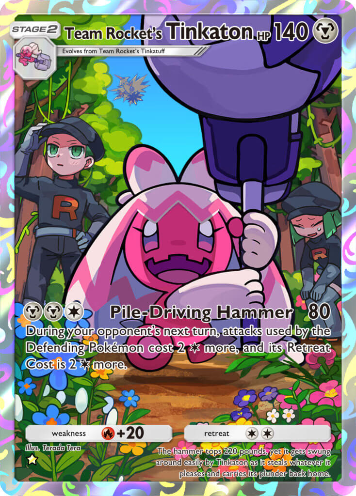 Team Rocket's Tinkaton Illustration Rare from the Team Rocket's Ambition TBP for Pokémon TCG Pocket