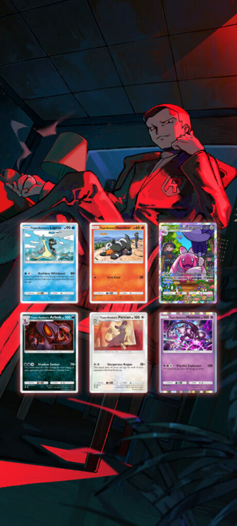 Team Rocket backdrop in Pokémon TCG Pocket