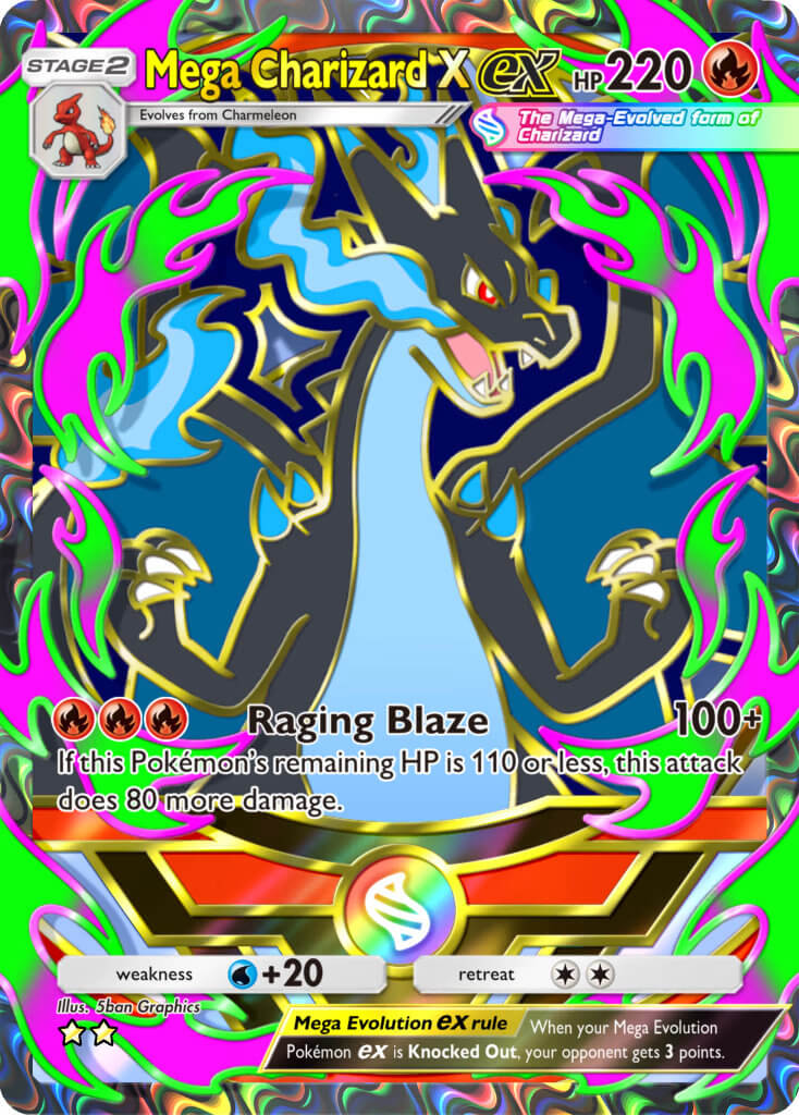 Mega Charizard X ex SIR from Pokémon TCG Pocket's Deluxe Pack: Mega expansion