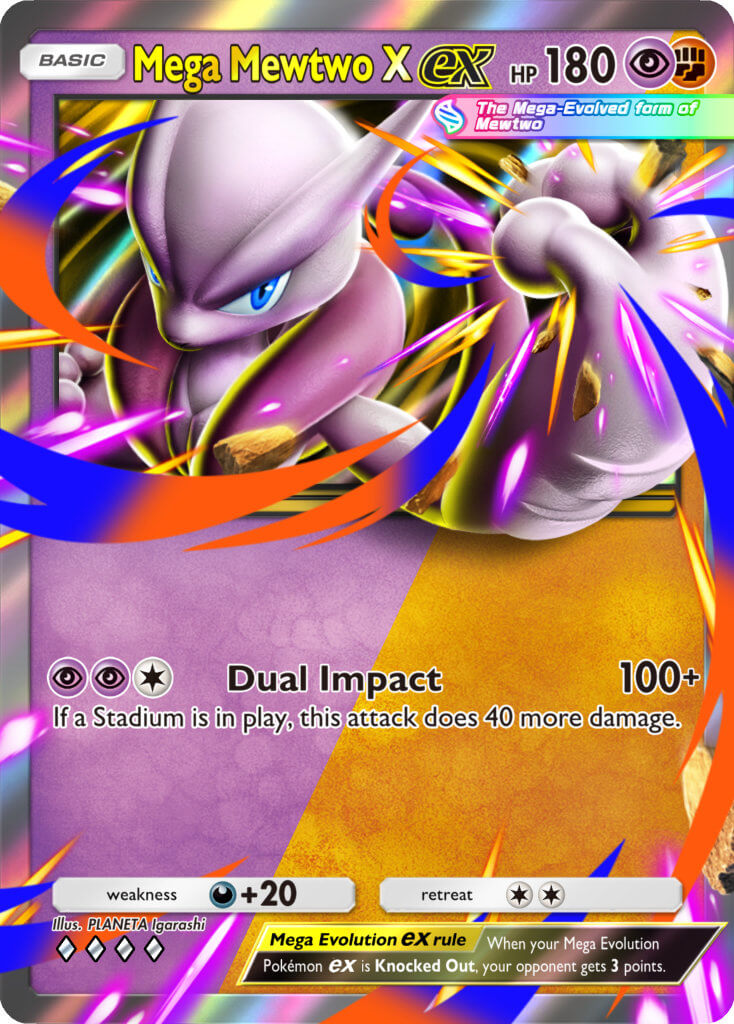 Pokémon TCG Pocket Dual Fusion Mega Mewtwo X ex card