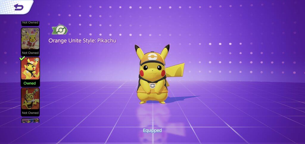 Pokémon UNITE Library Pokémon Holowear viewing