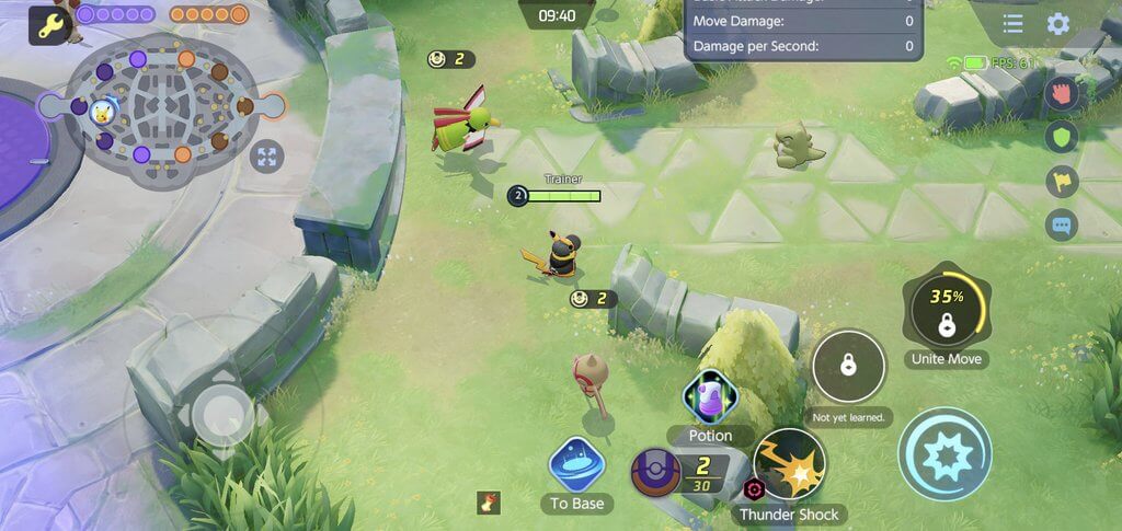 Pokémon UNITE Library practice area